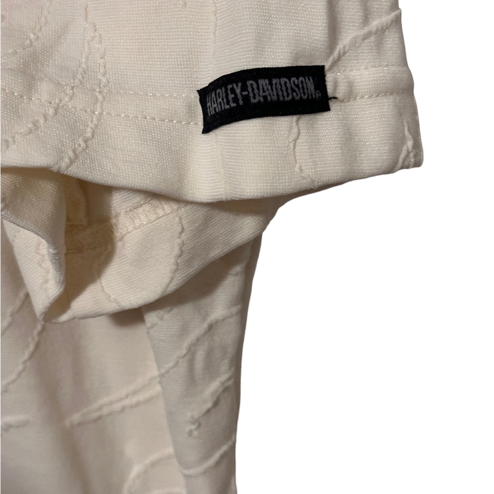Harley Davidson Cream Textured Logo Shirt - Picture 3 of 5